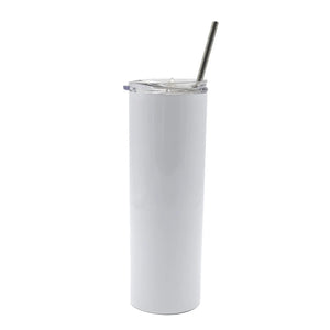 20 oz Blank Straight White Sublimation Tumbler with Clear Lid 20oz - Customizable - RaeSymoneCreates