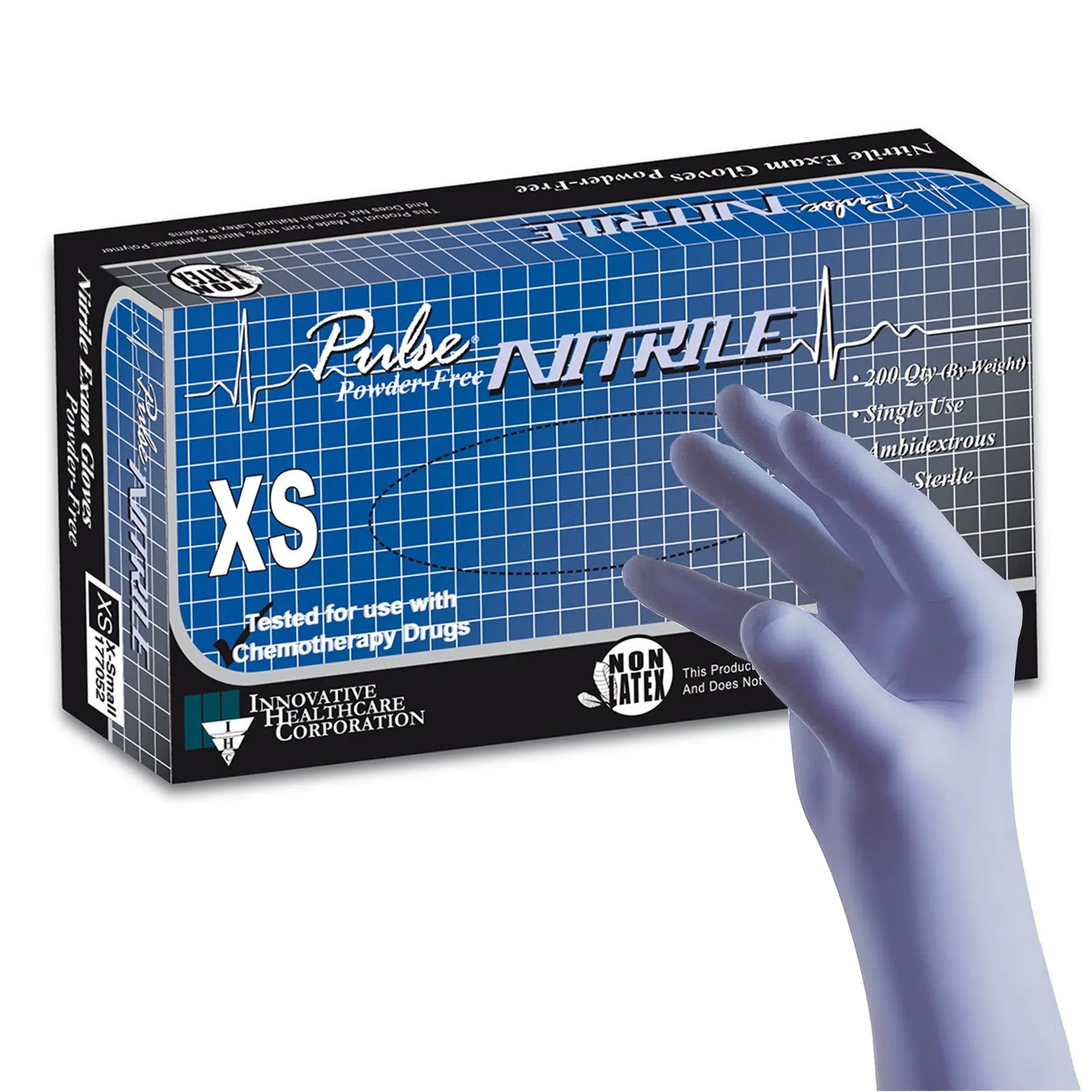 Pulse® Nitrile Exam Glove, Extra Small, Aqua Blue Pulse® Nitrile