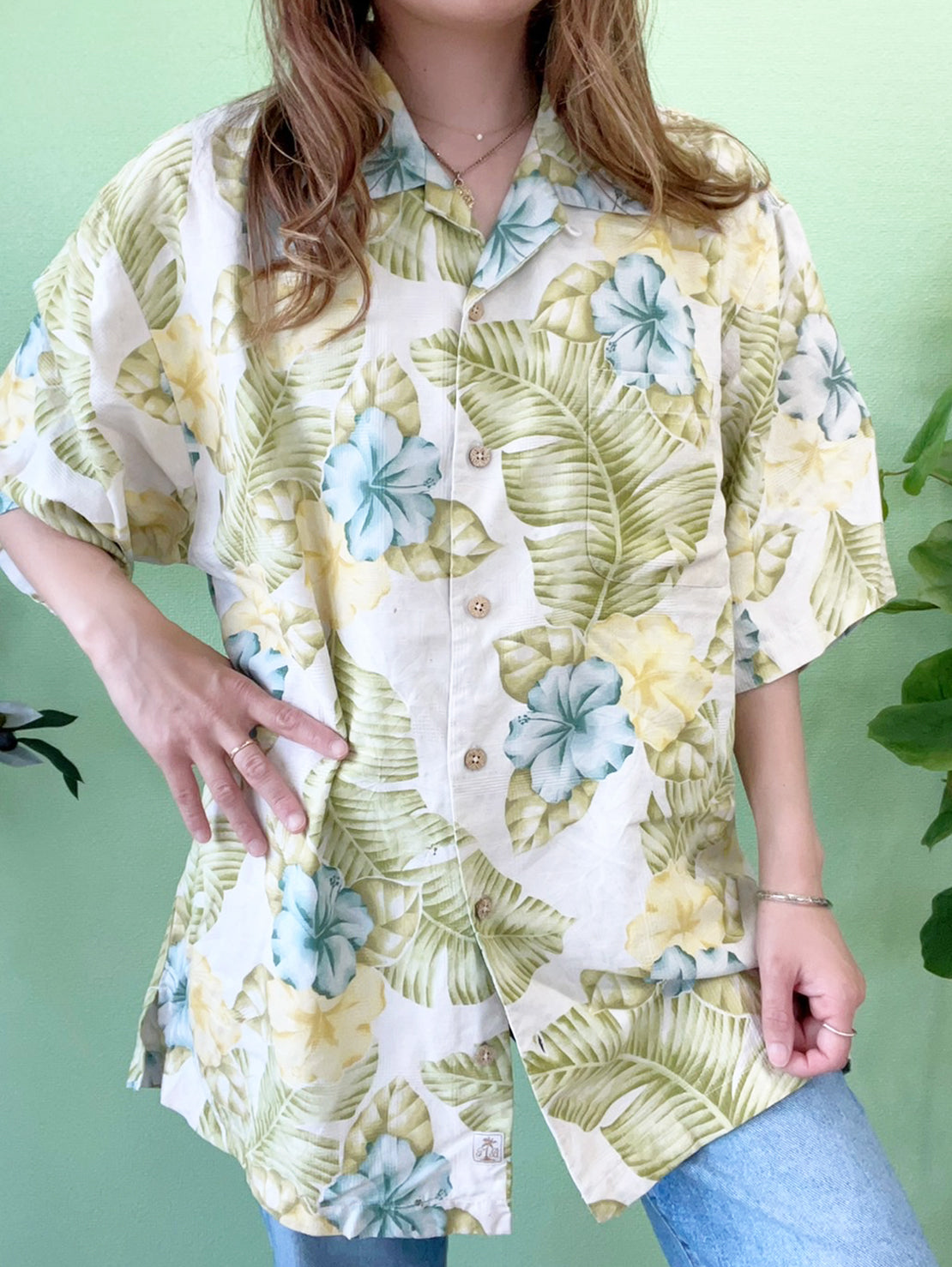 Tommy Bahama 】All Over Pattan Silk Aloha Shirt トミーバハマ