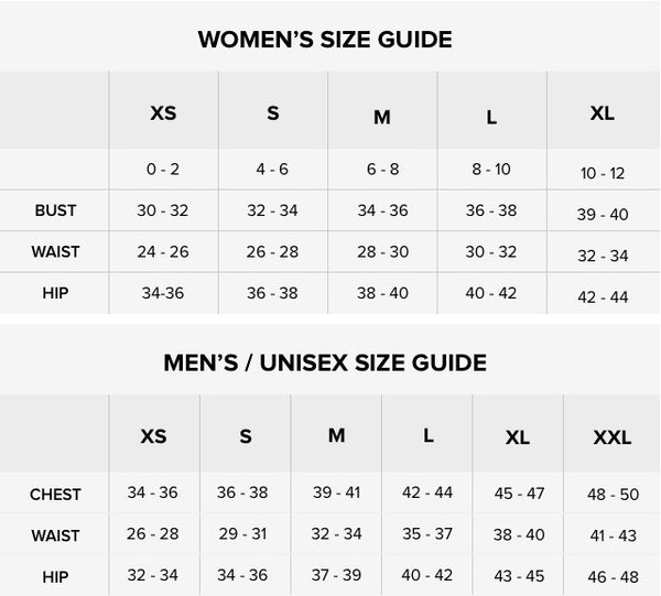 Sizing Chart – Sociale Revolution