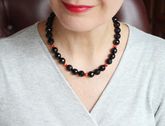 black onyx statement necklace