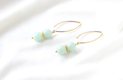 Amazonite Gold Earrings