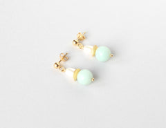 Amazonite Gold Studs