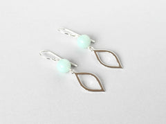 Amazonite Silver Marquise Earrings