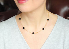 Black Onyx Gold Necklace