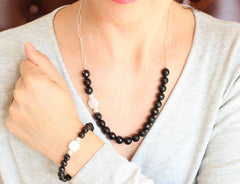 black onyx pearl bracelet