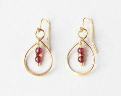 Garnet Link Earrings