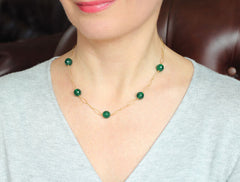 Green Agate Chain Necklace