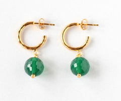 green agate hoops