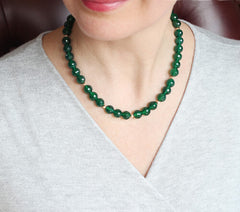 green agate necklace model