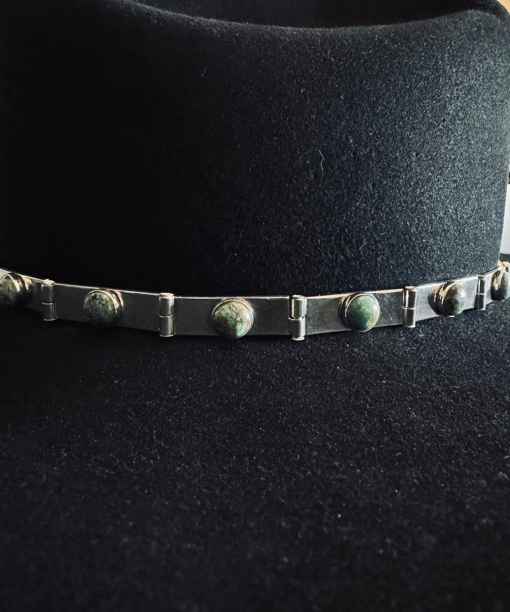 Zig-Zag Stamped Sterling Silver Hat Band, Hinged With 15 Stones –  Beautifully Served By Jill