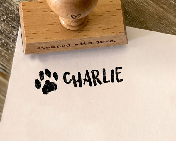 rectangular paw pet stamp