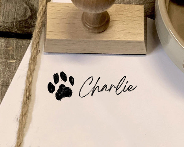 Dog Paw Signature Stamp Rectangular