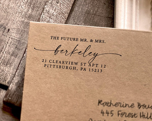 custom future mr and mrs wedding stamp