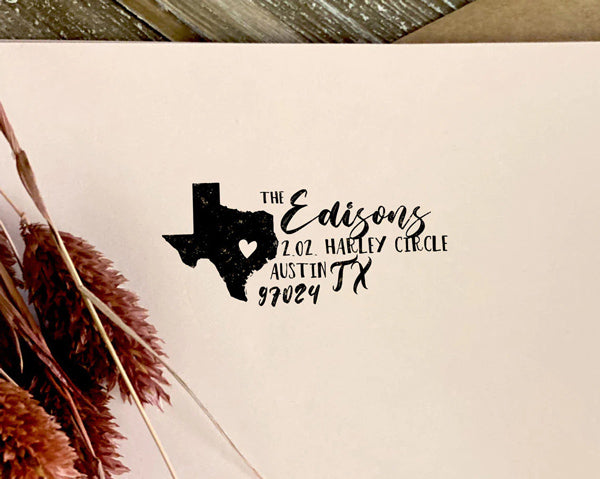 Texas Rectangular Return Address Stamp