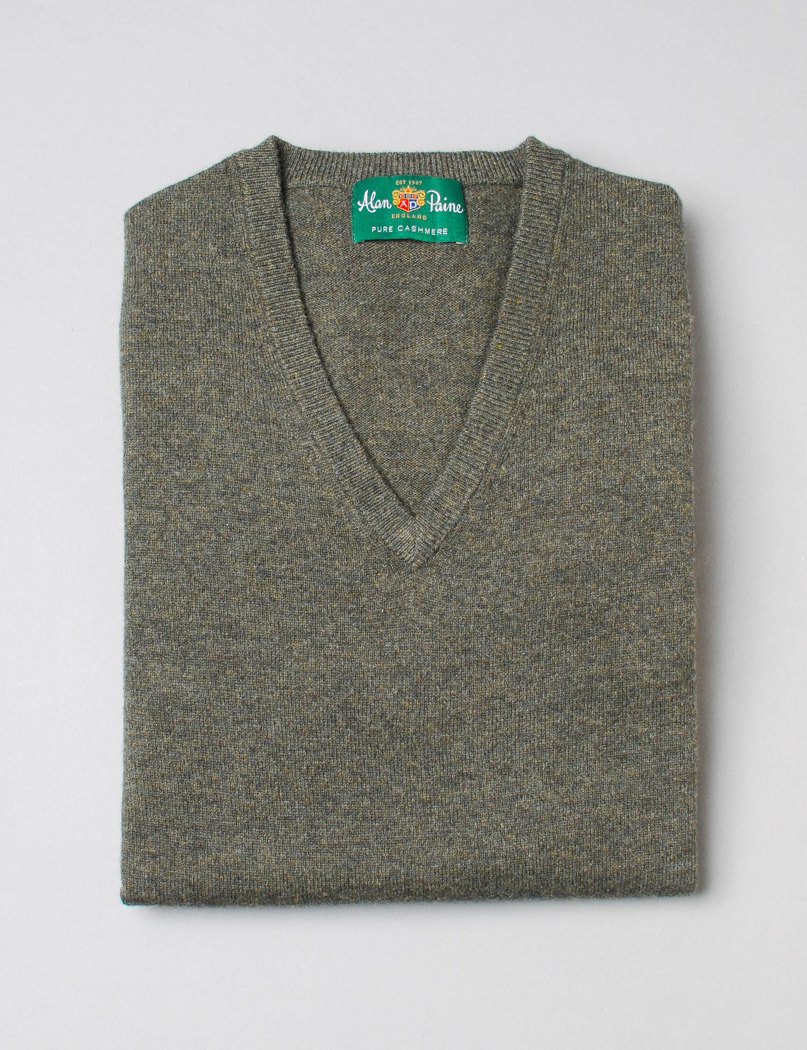 Alan Paine Cashmere V-Neck Sweater - Rosemary– Harrison Limited