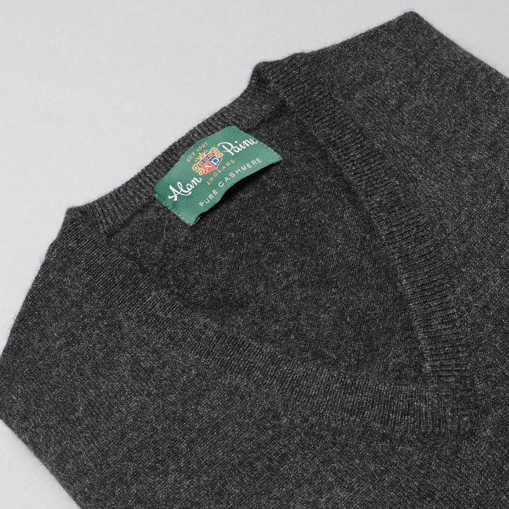 Alan Paine Cashmere V-Neck Sweater - Charcoal– Harrison Limited