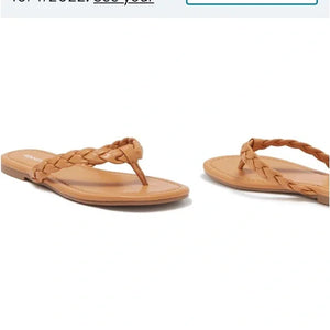 NWT Nordstrom Abound Frannie Braided‎ Thong Sandal size 8M women's tan beige - Bestbasket Online