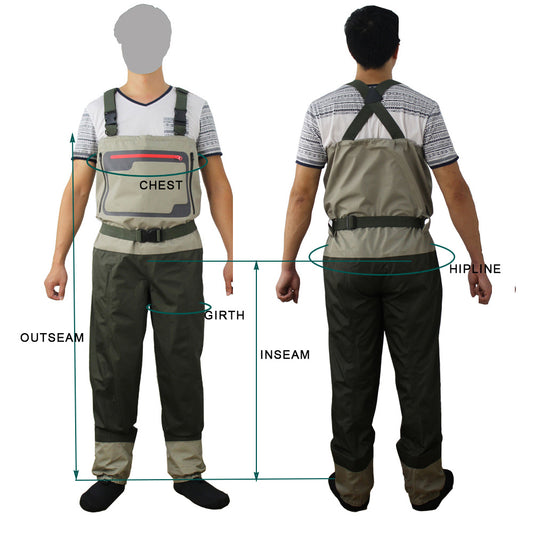 Kylebooker Breathable Stockingfoot Waist High Pant Waders KB003