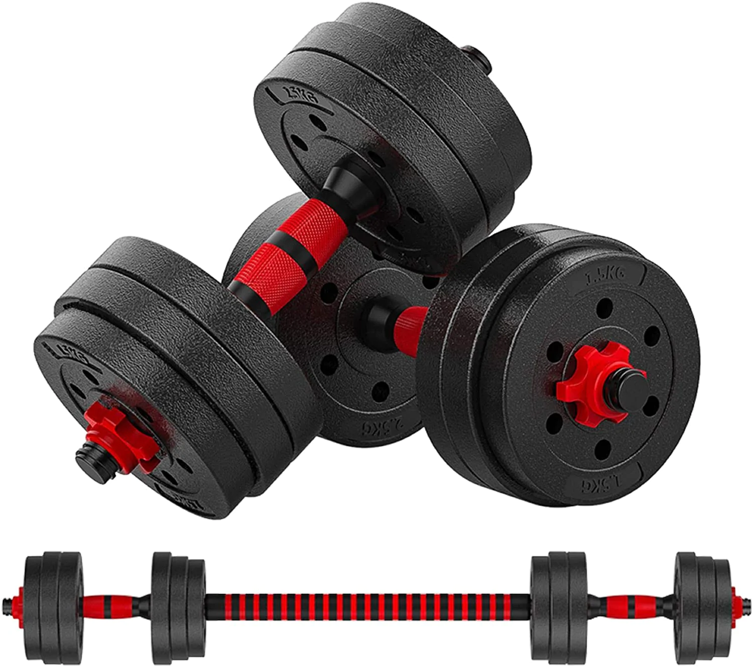 Set de Mancuernas K-FIT con Barra Ajustable 30Kg