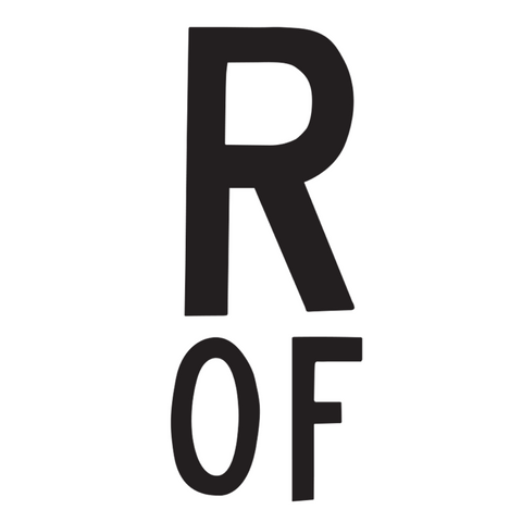 Roots of Fight Logo, the letter R above OF