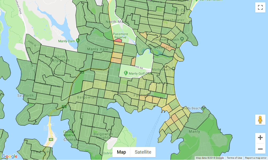 Population Heat Map Cafe Site Location
