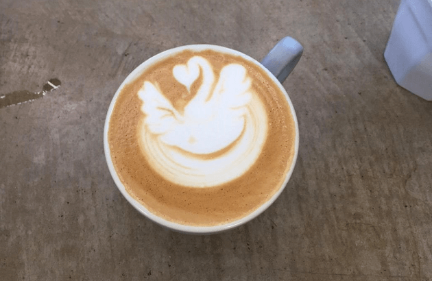 Ubermilk swan latte art