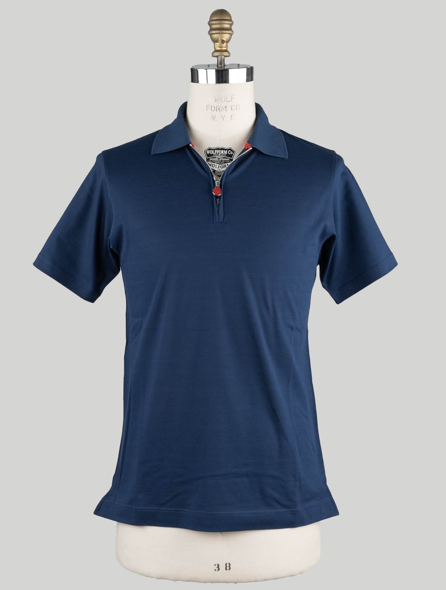 Kiton Blue Cotton Polo