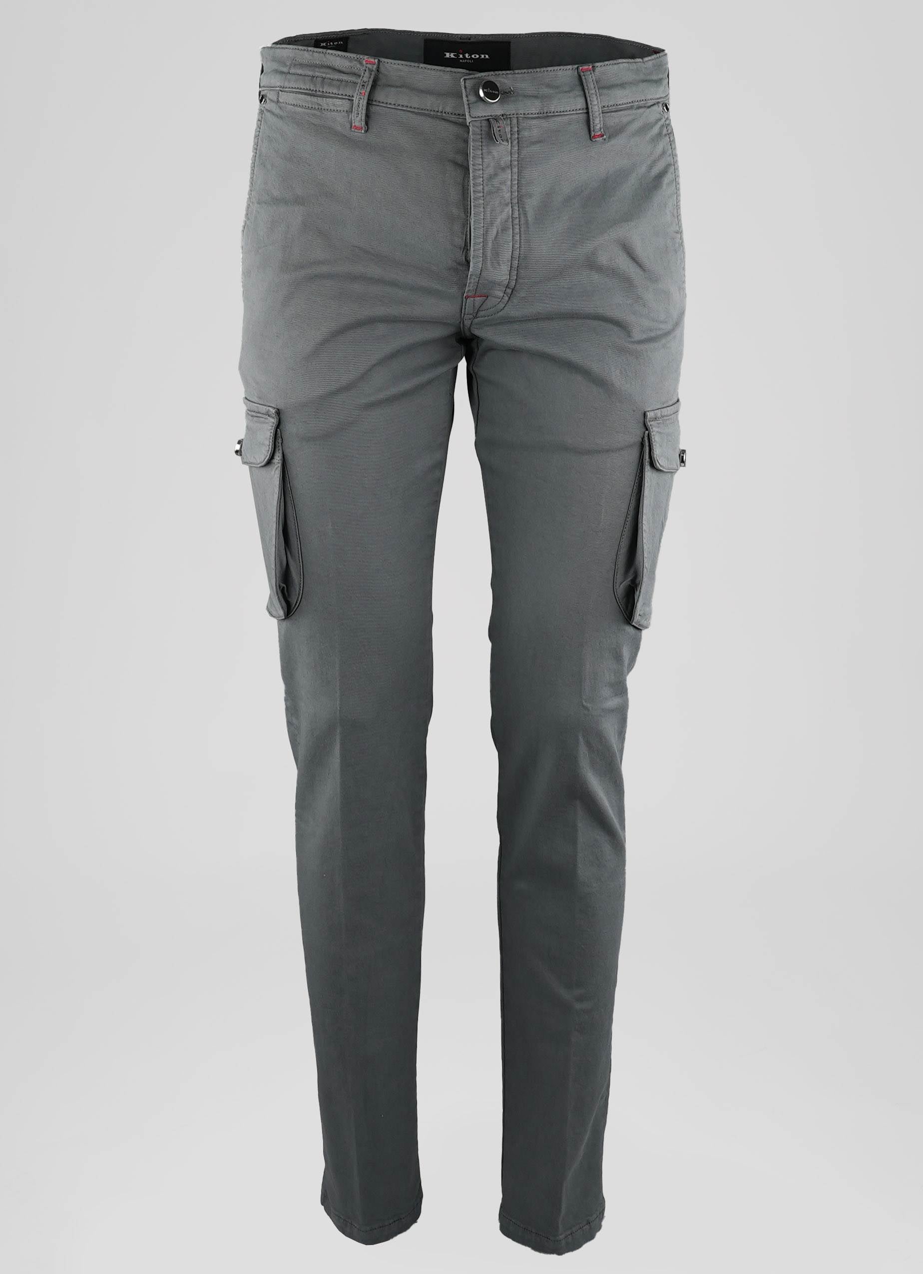 Kiton Gray Cotton Ea Cargo Pants