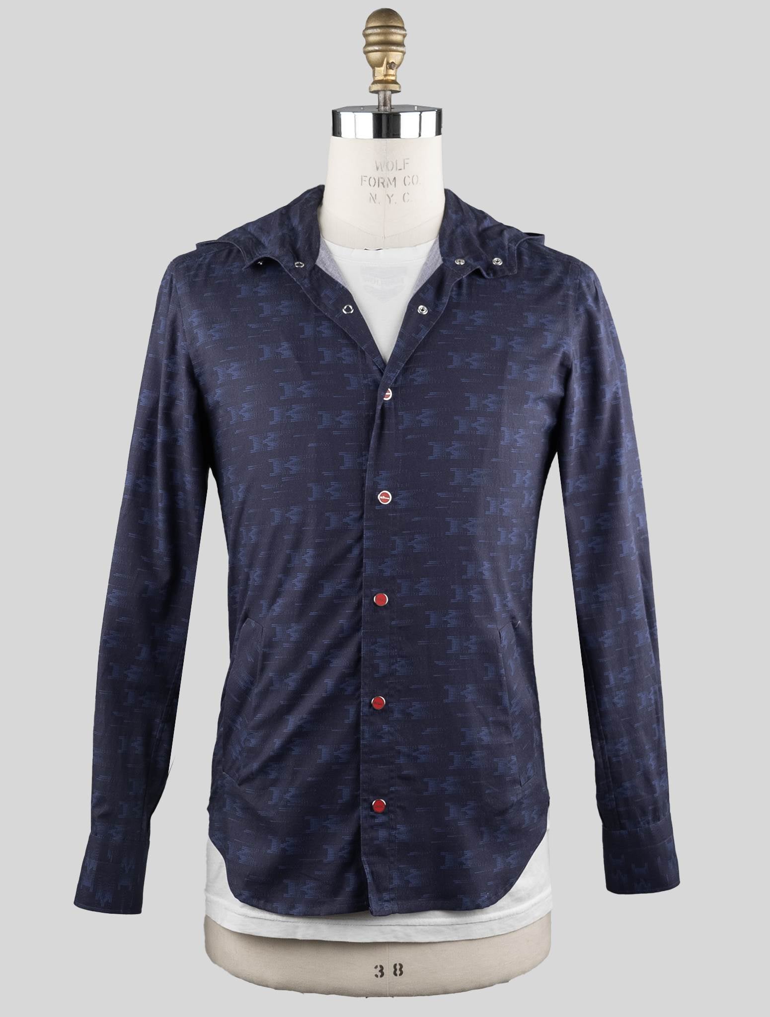 Kiton Blue Cotton Overshirt Mariano