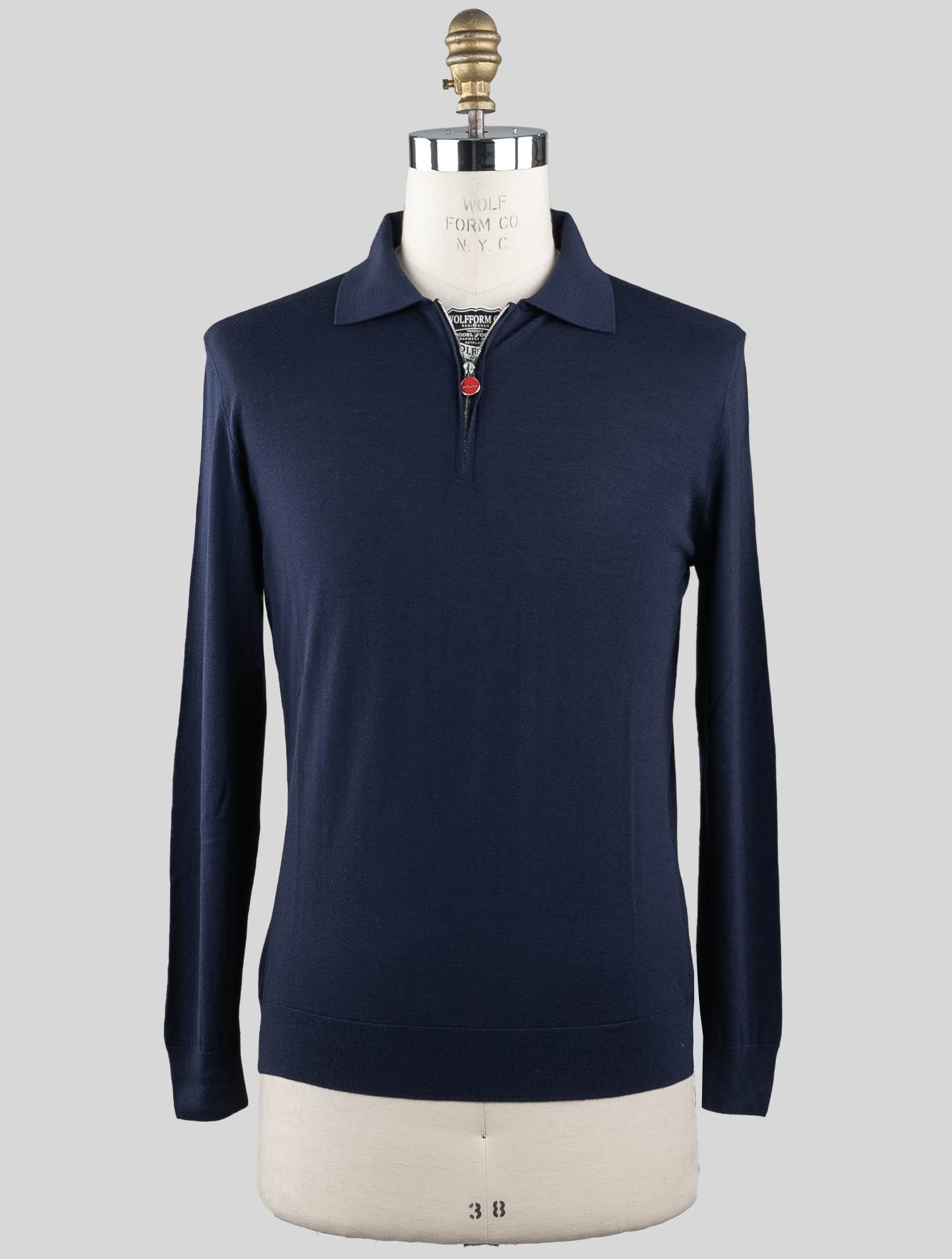 Kiton Blue Navy Wool Polo