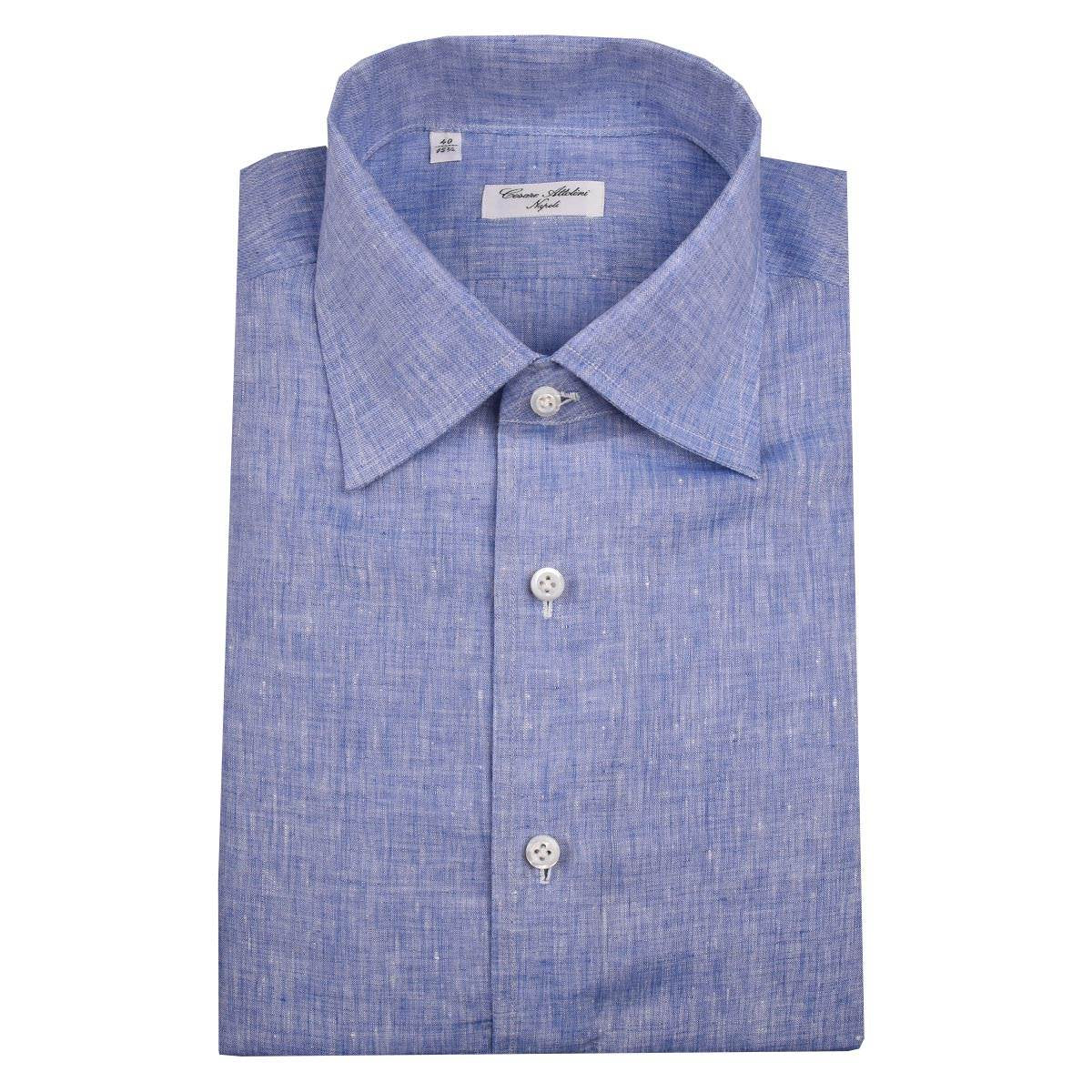 Cesare Attolini Blue Linen Shirt