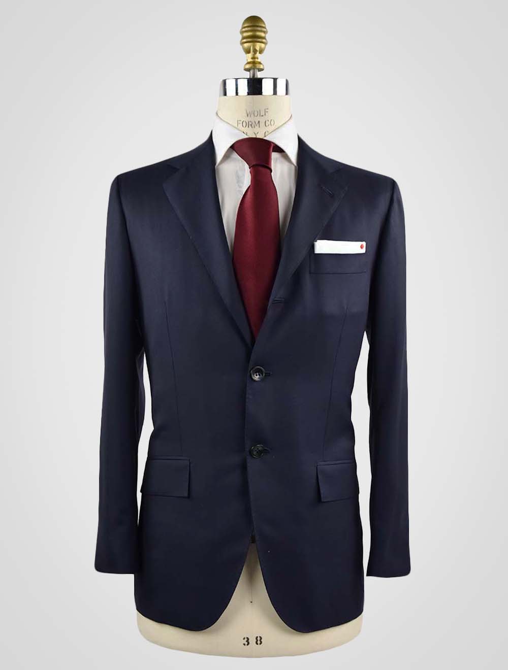 Kiton Blue Wool Cashmere Suit