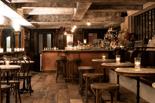 the interior of the speak easy saint tuesday in manhattan