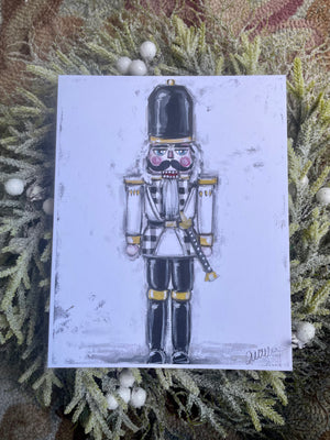 Black and White Nutcracker Paper Print 11x14 - Southern Bales-Art by Allie's Studio