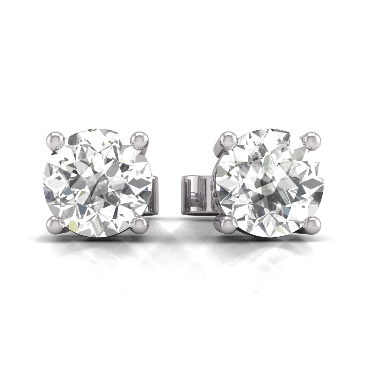 Lab-Grown Diamond 4ct. tw. Round Brilliant Solitaire Studs | White