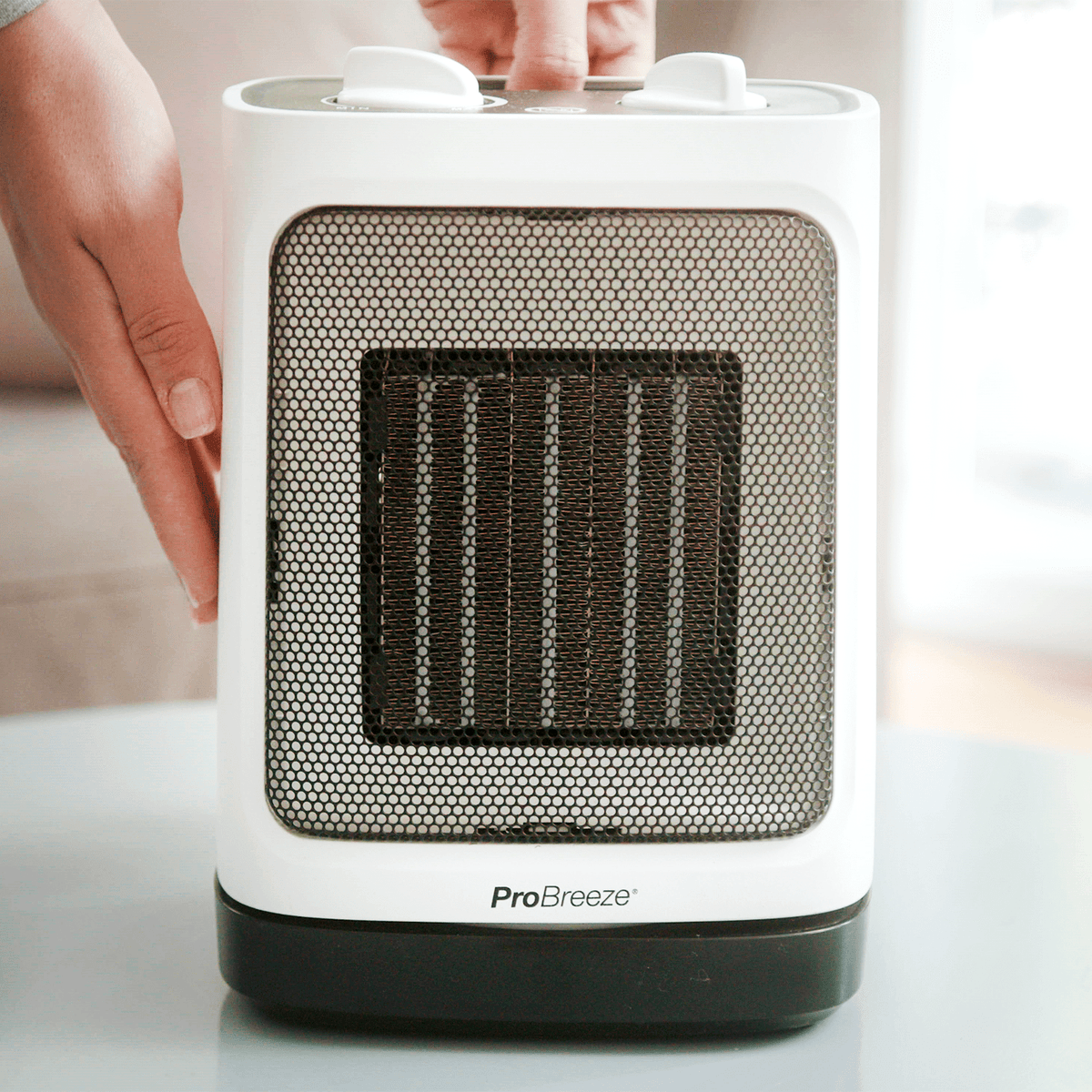 Chauffage électrique portable avec thermostat, petit radiateur en céramique  de bureau avec basculement et protection contre la surchauffe