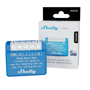 Shelly Wave 1 Mini US LR. Z-Wave Long Range Smart Mini Relay (Dry Contacts, 8A) - Digital Bay Tech