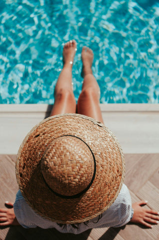 Women in Sun at a pool