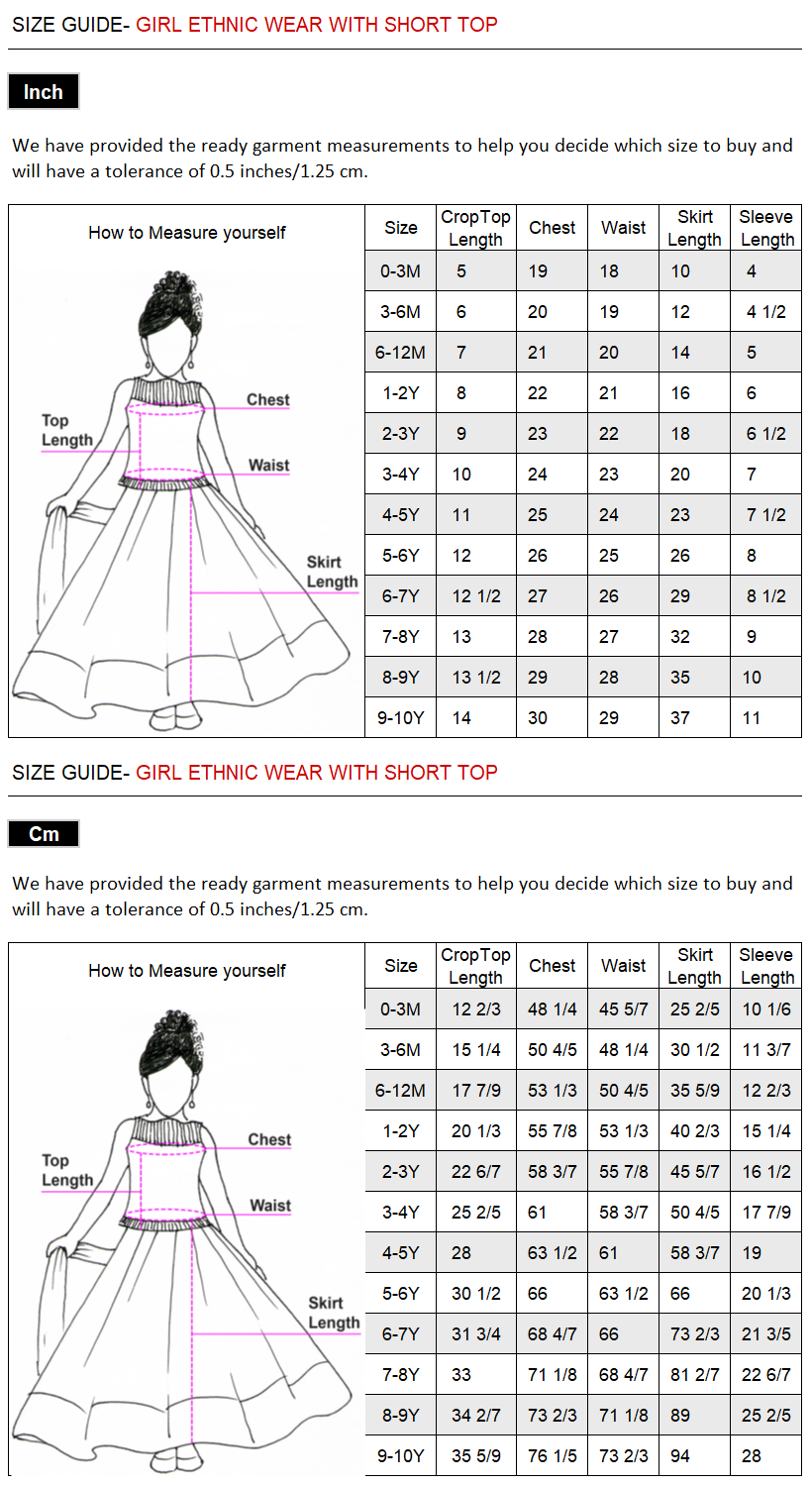 Size Guide – www.liandli.in