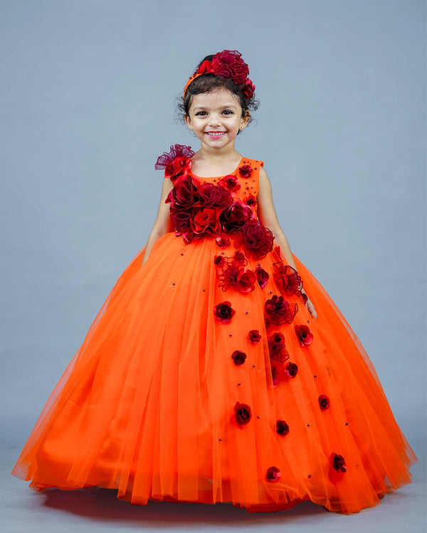 Buy White Net Embroidered Kids Girls Dresses And Gown Party Wear Online at  Best Price | Cbazaar