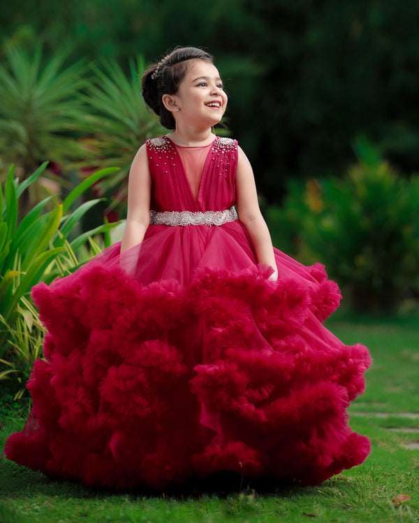 B91xZ Party Dresses For Girls Toddler Clothes Gown Girl Party Princess Kid  Lace Sleeveless Dress Tulle Girls Pink,Size 7-8 Years - Walmart.com