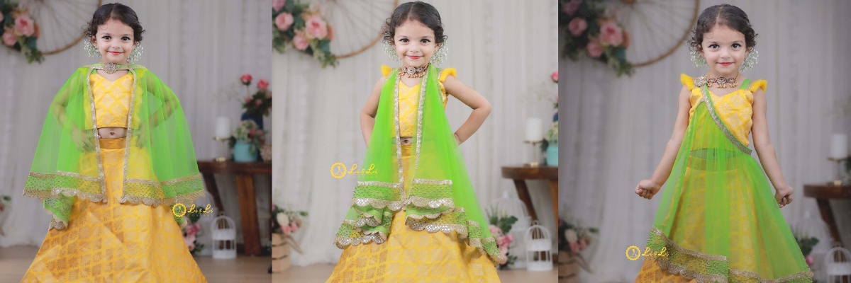 Cream Blue Net Silk Lehenga Choli | Baby girl dress, Kids' dresses, Kids  dress