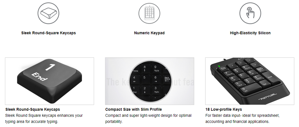 A4Tech FK13P Fstyler Numeric Computer Keypad - Black