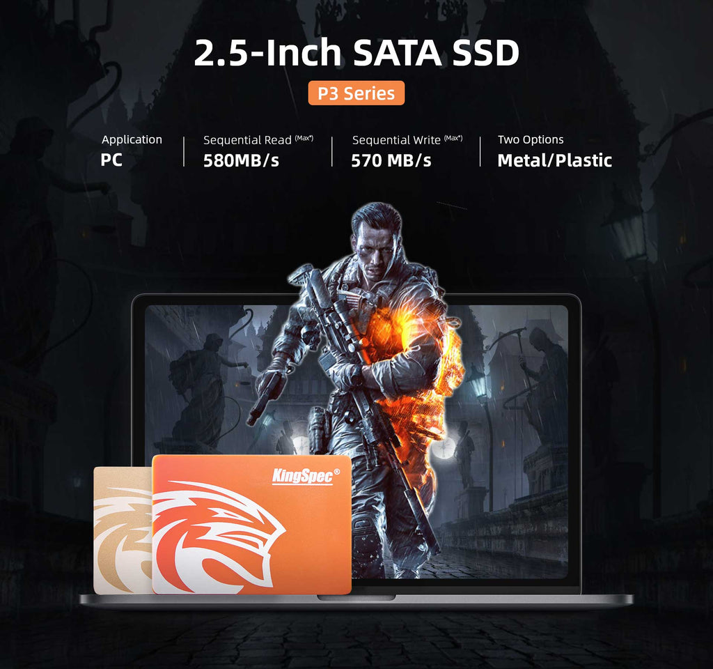 KingSpec 2.5'' P3 120GB SATA III SSD Hard Drive - Pakistan
