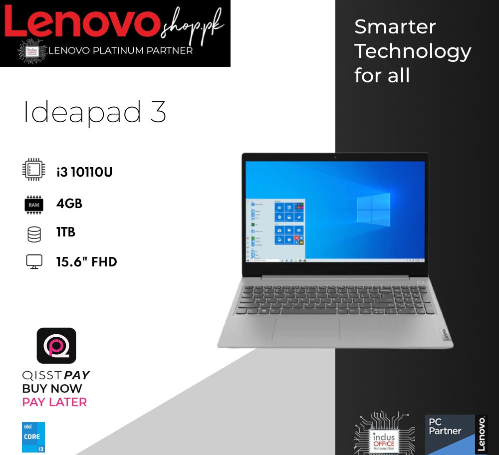 Lenovo IdeaPad 3 - Ice Lake - 10th Gen Core i3 Laptop 