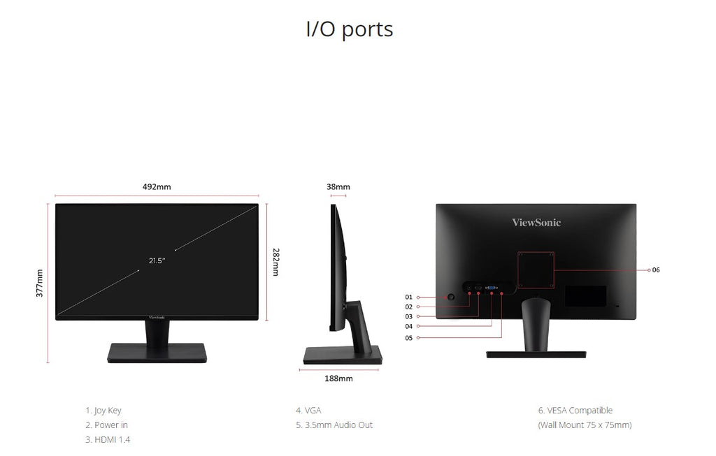 ViewSonic 22” Full HD Computer Monitor VA2215-H - Pakistan