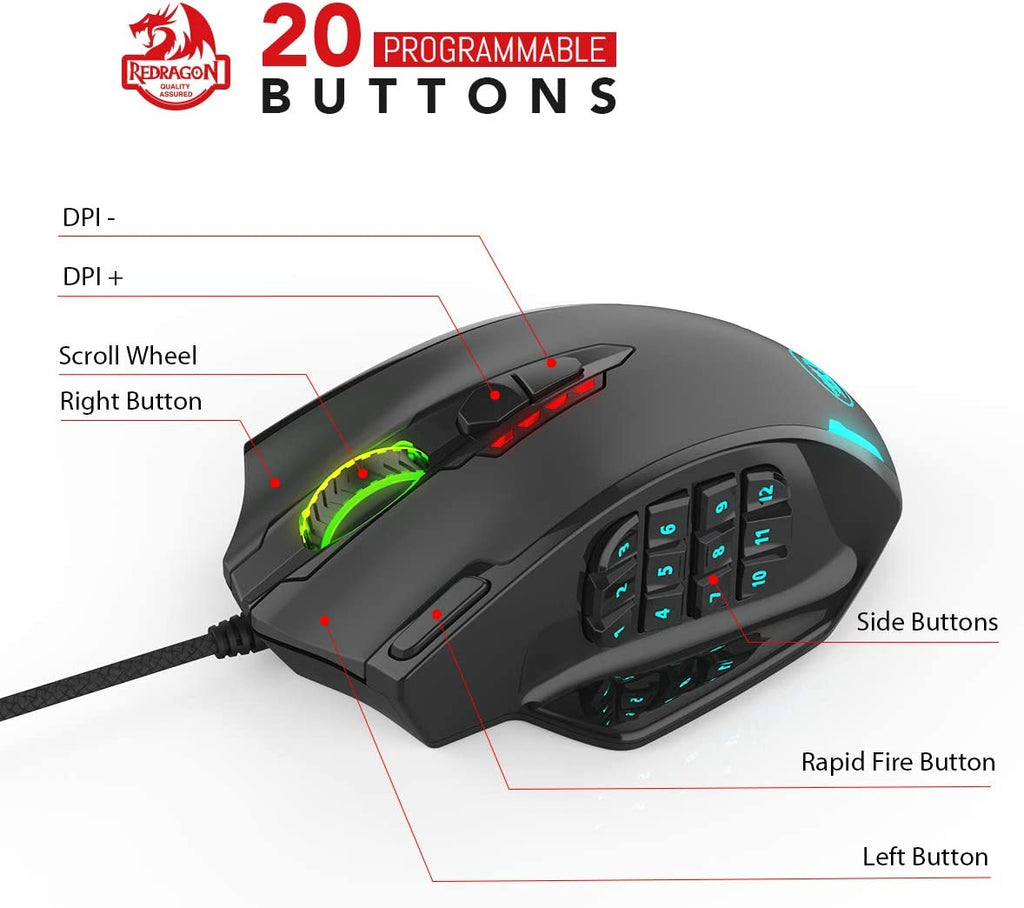 Redragon M908 IMPACT MMO Gaming Mouse Price in Pakistan