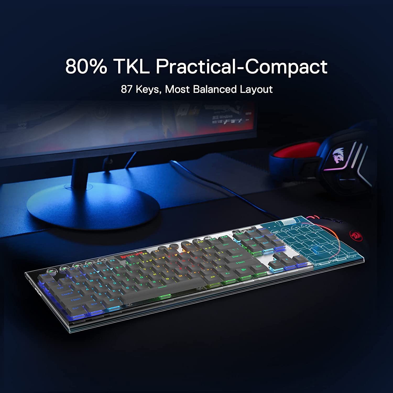 Redragon K621 Horus RGB Mechanical Gaming Keyboard-Pakistan