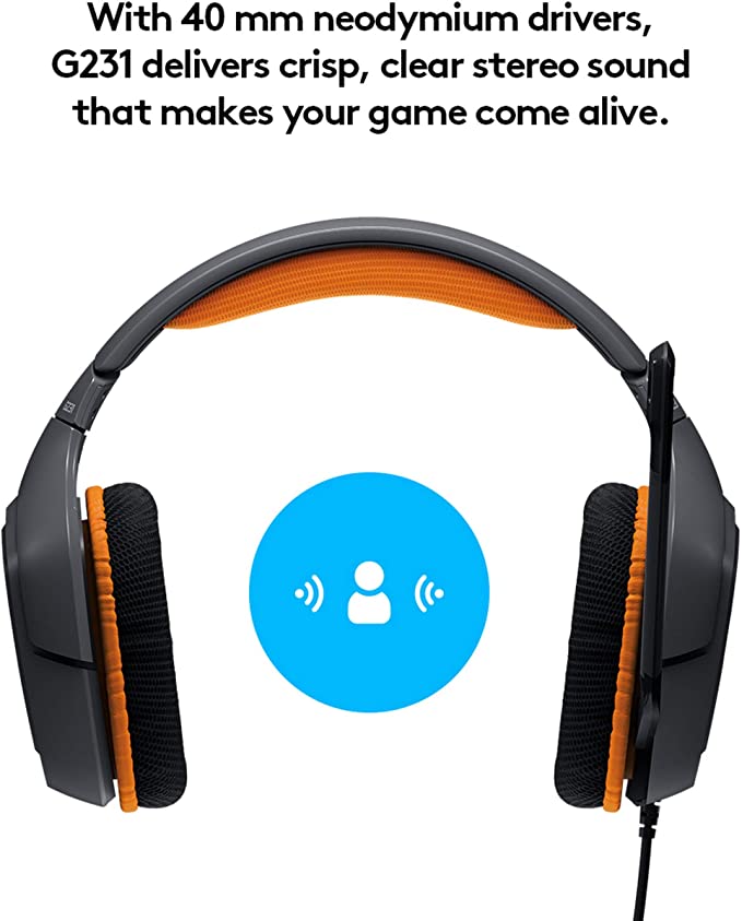 Logitech G231 Prodigy Gaming Headphones with Unidirectional Mic Price in Pakistan.